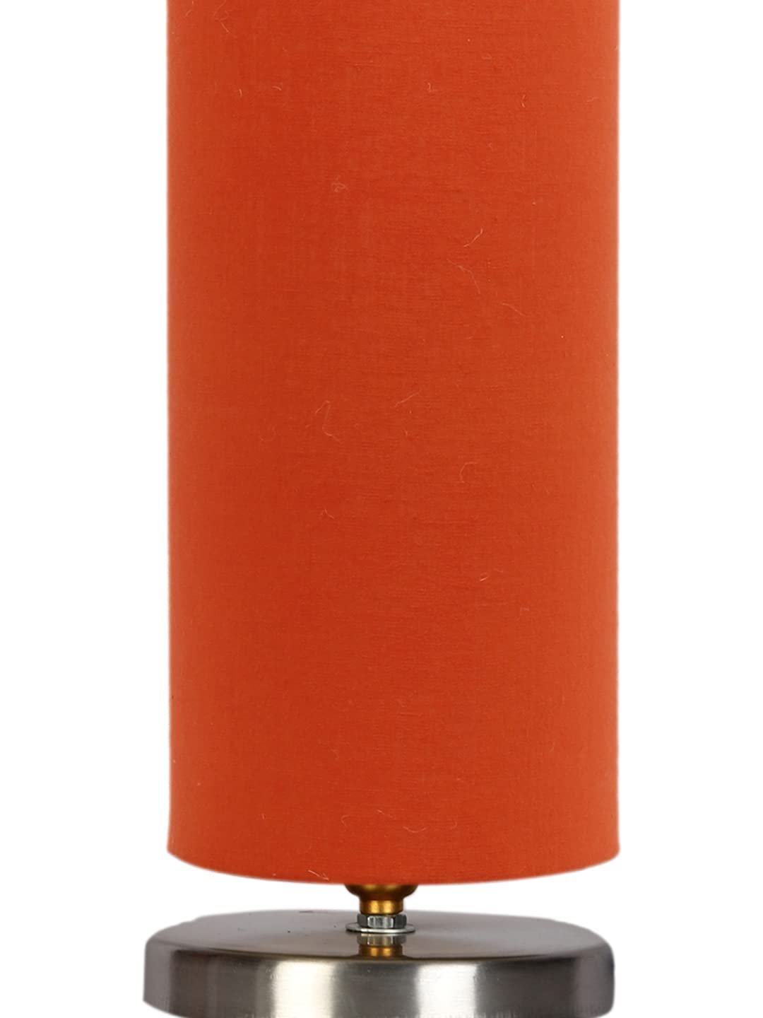 Orange Cotton Table lamp with Steel Base