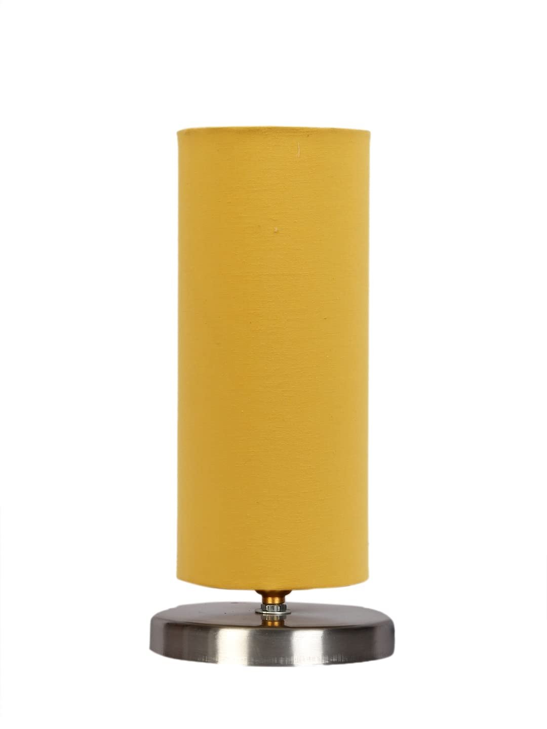 Yellow Cotton Table lamp with Steel Base -5