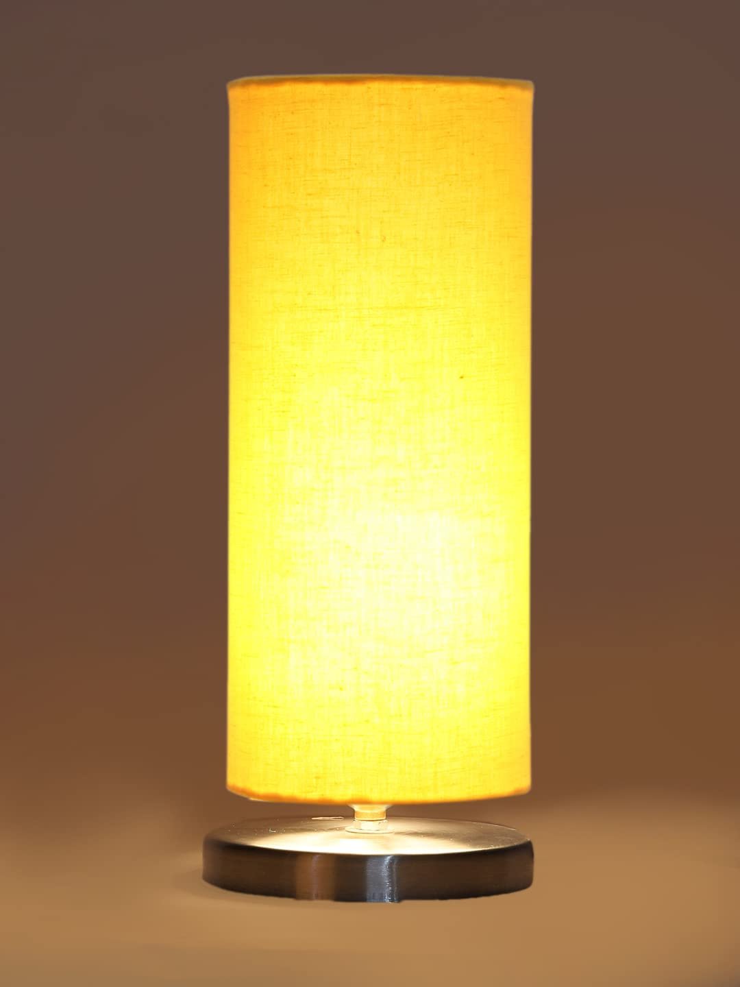 Yellow Cotton Table lamp with Steel Base -5