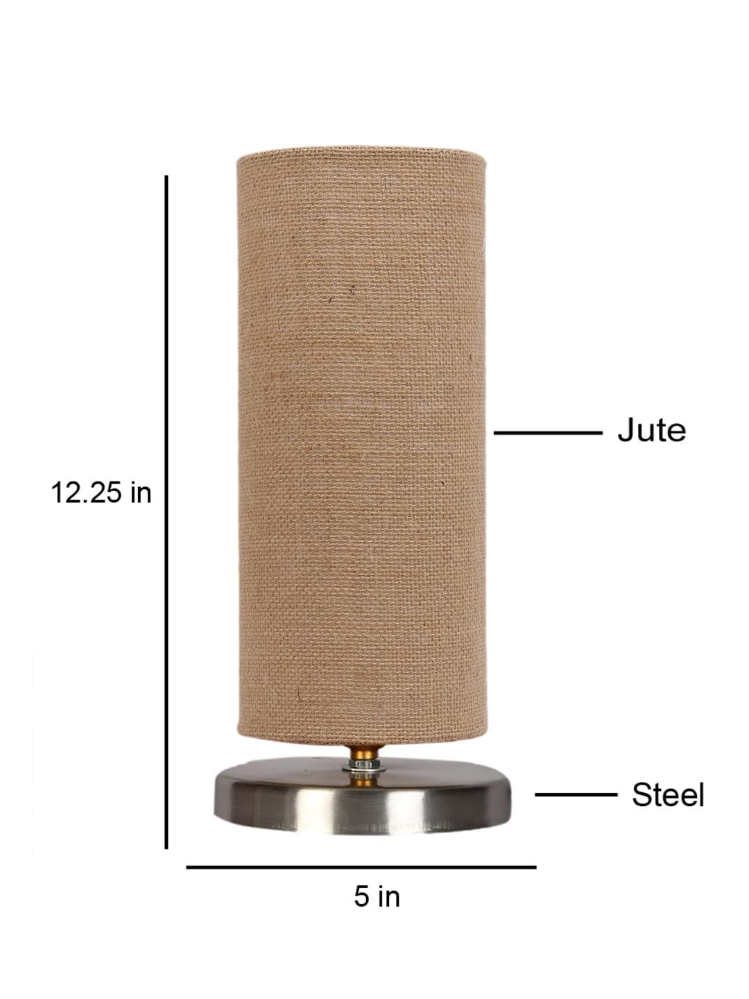 Beige Jute Table lamp with Steel Base