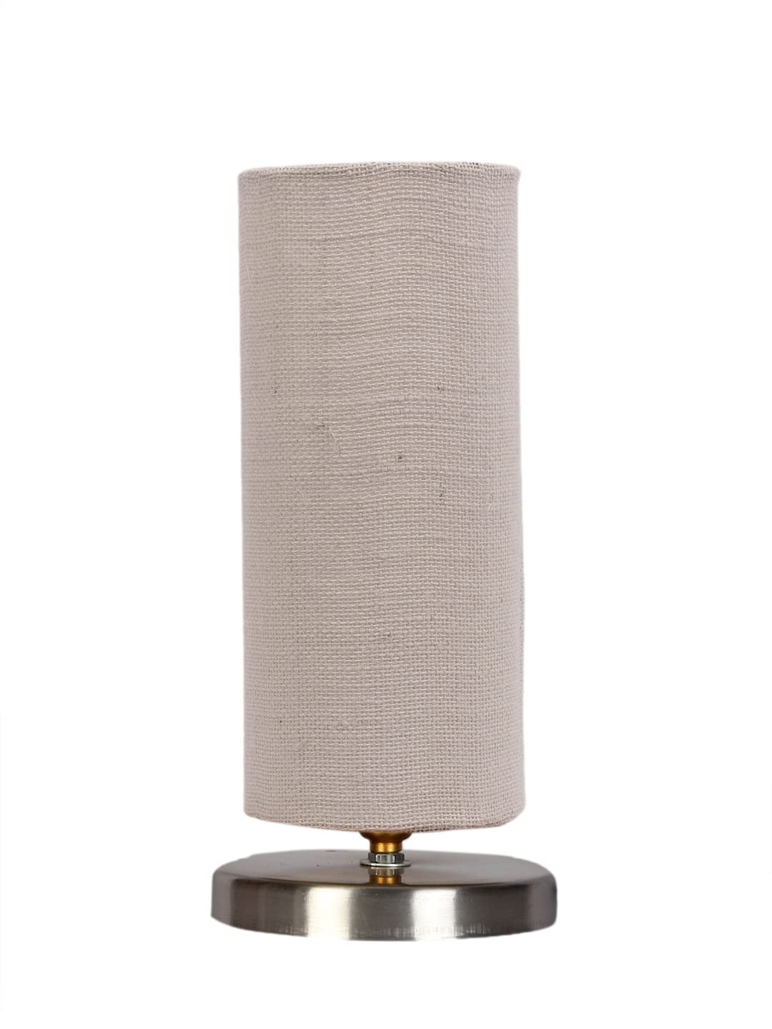 White Jute Table lamp with Steel Base -9