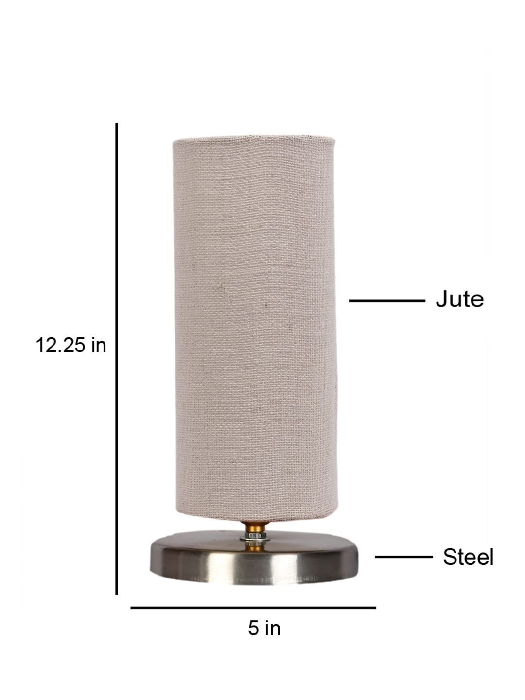 White Jute Table lamp with Steel Base -9