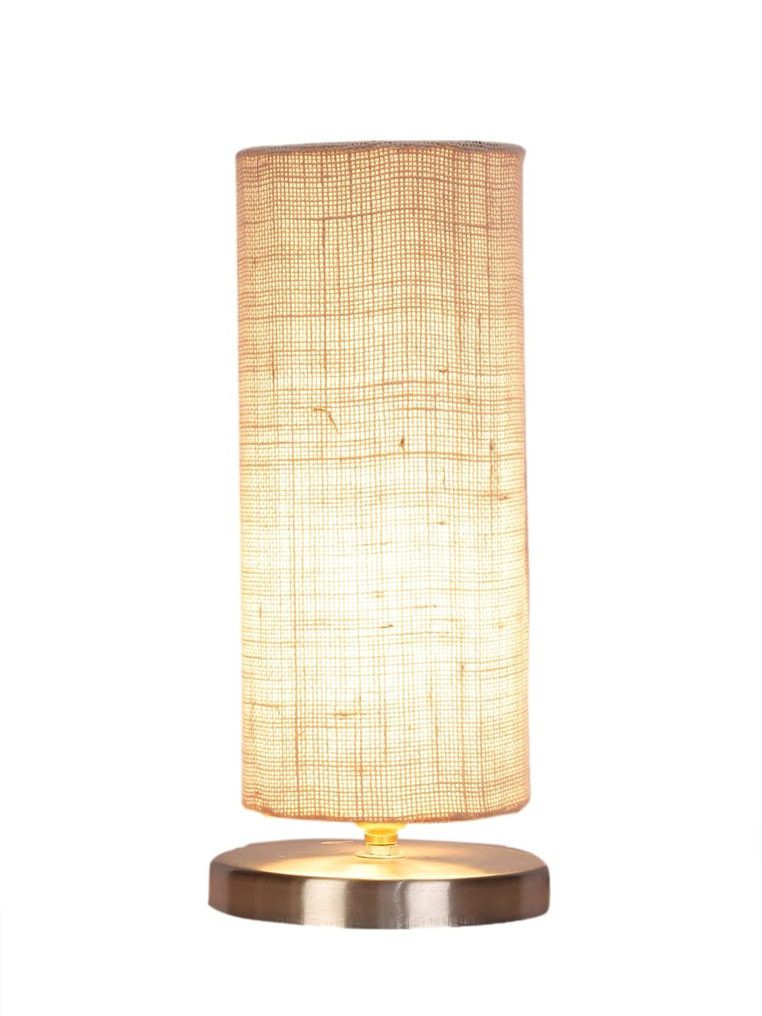 White Jute Table lamp with Steel Base -9