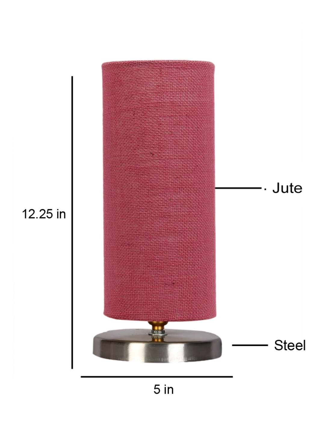 Pink Jute Table lamp with Steel Base