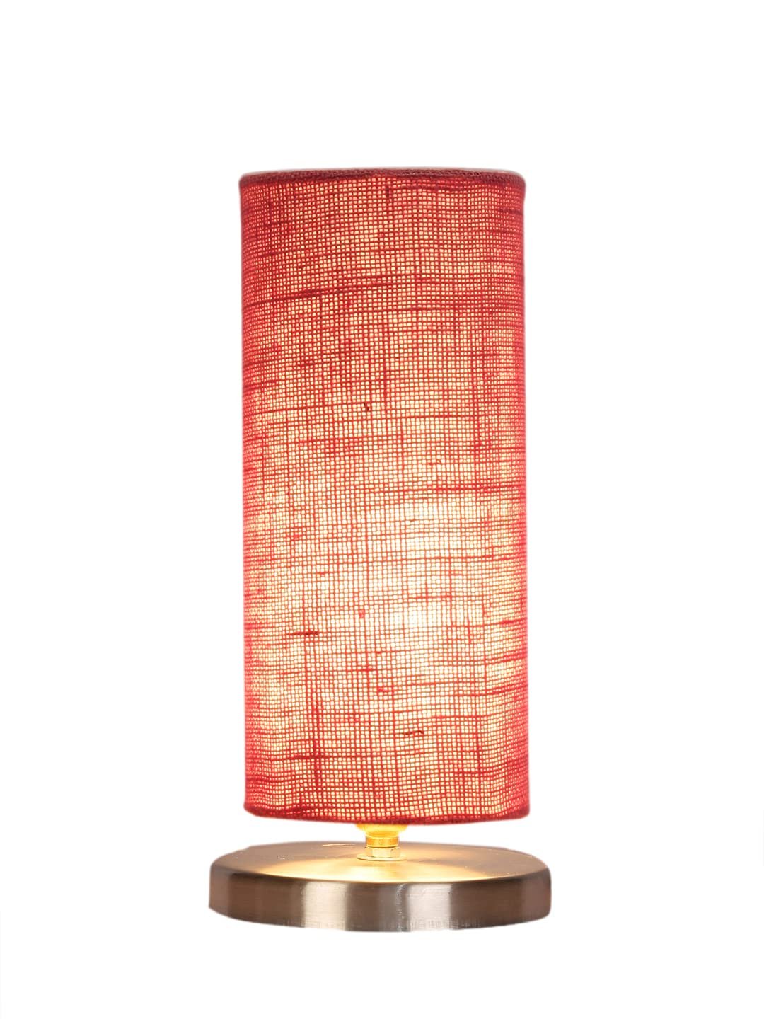 Pink Jute Table lamp with Steel Base