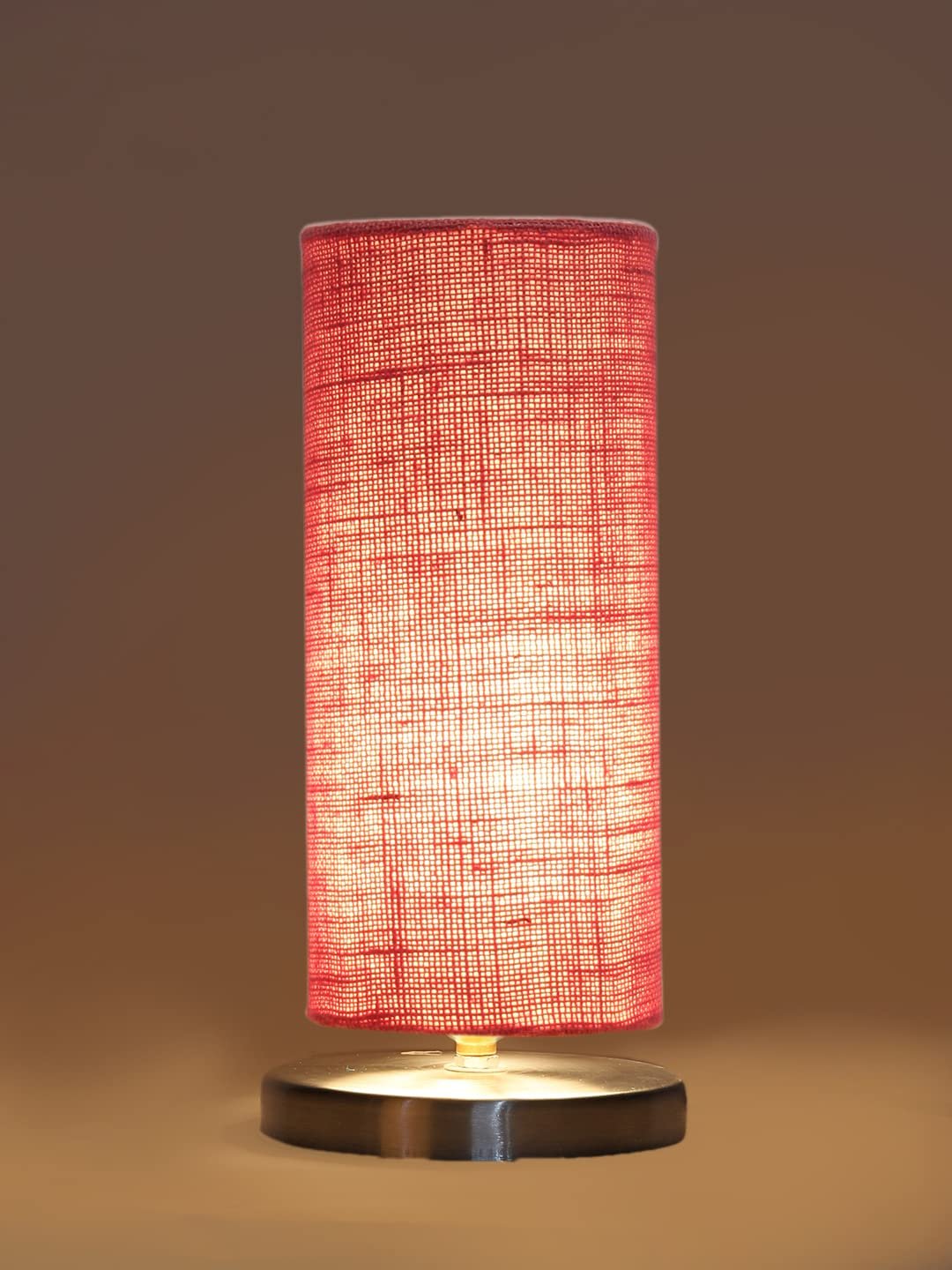Pink Jute Table lamp with Steel Base