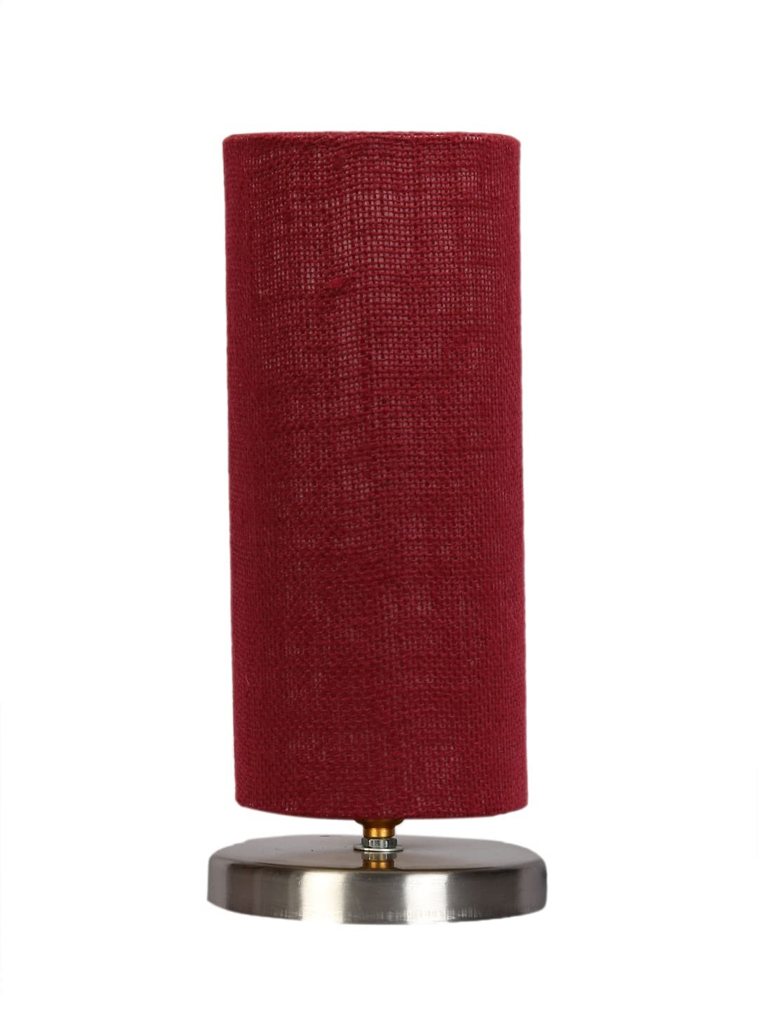 Maroon Jute Table lamp with Steel Base