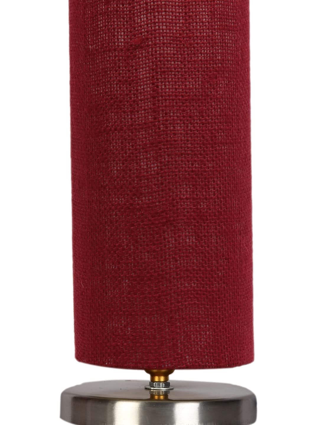 Maroon Jute Table lamp with Steel Base