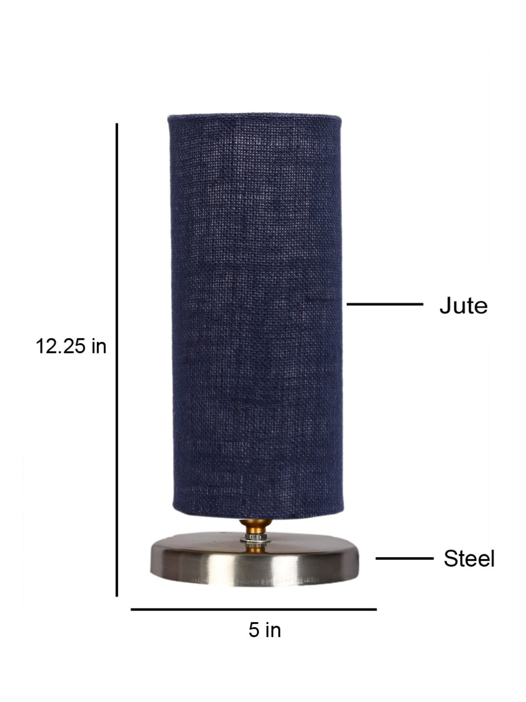 Blue Jute Table lamp with Steel Base