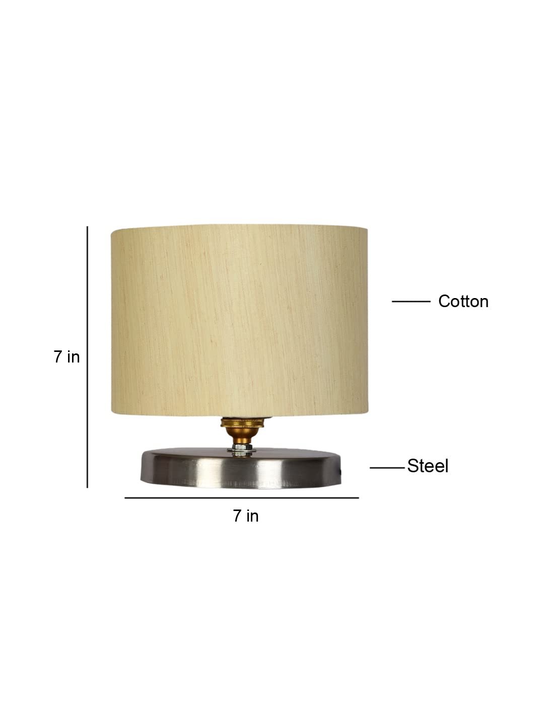 Off-White Cotton Table lamp with Steel Base -17
