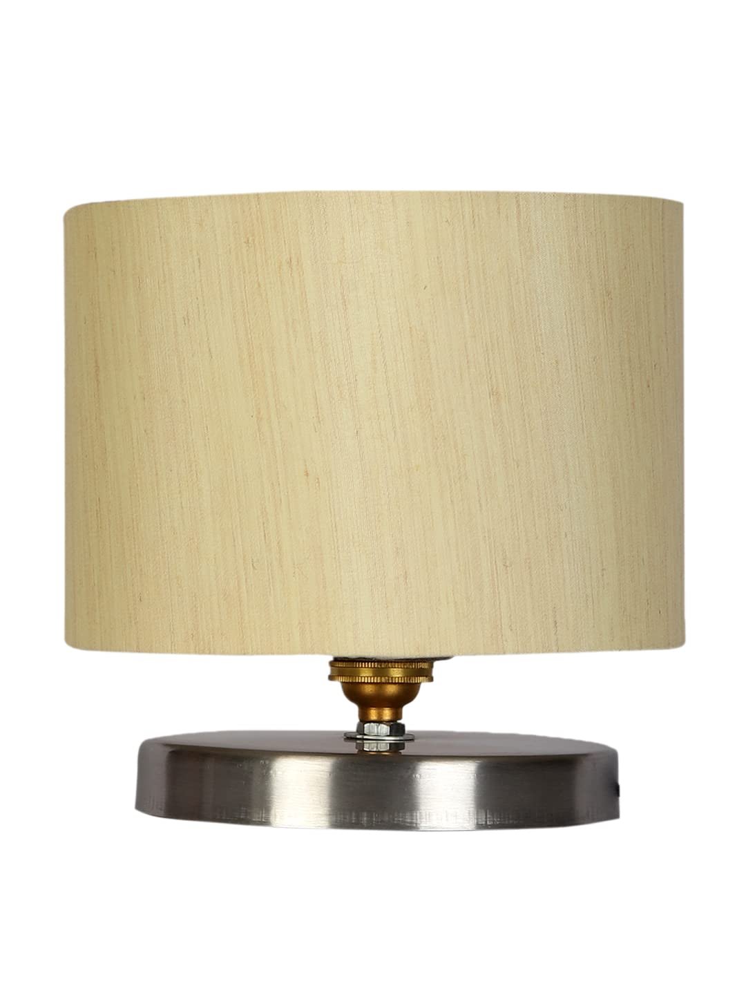 Off-White Cotton Table lamp with Steel Base -17