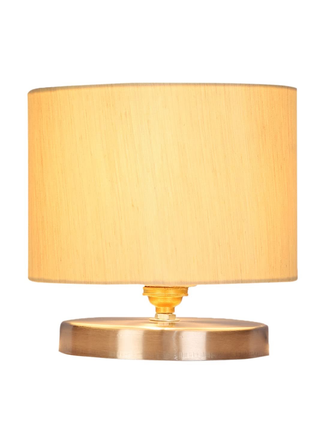 Off-White Cotton Table lamp with Steel Base -17