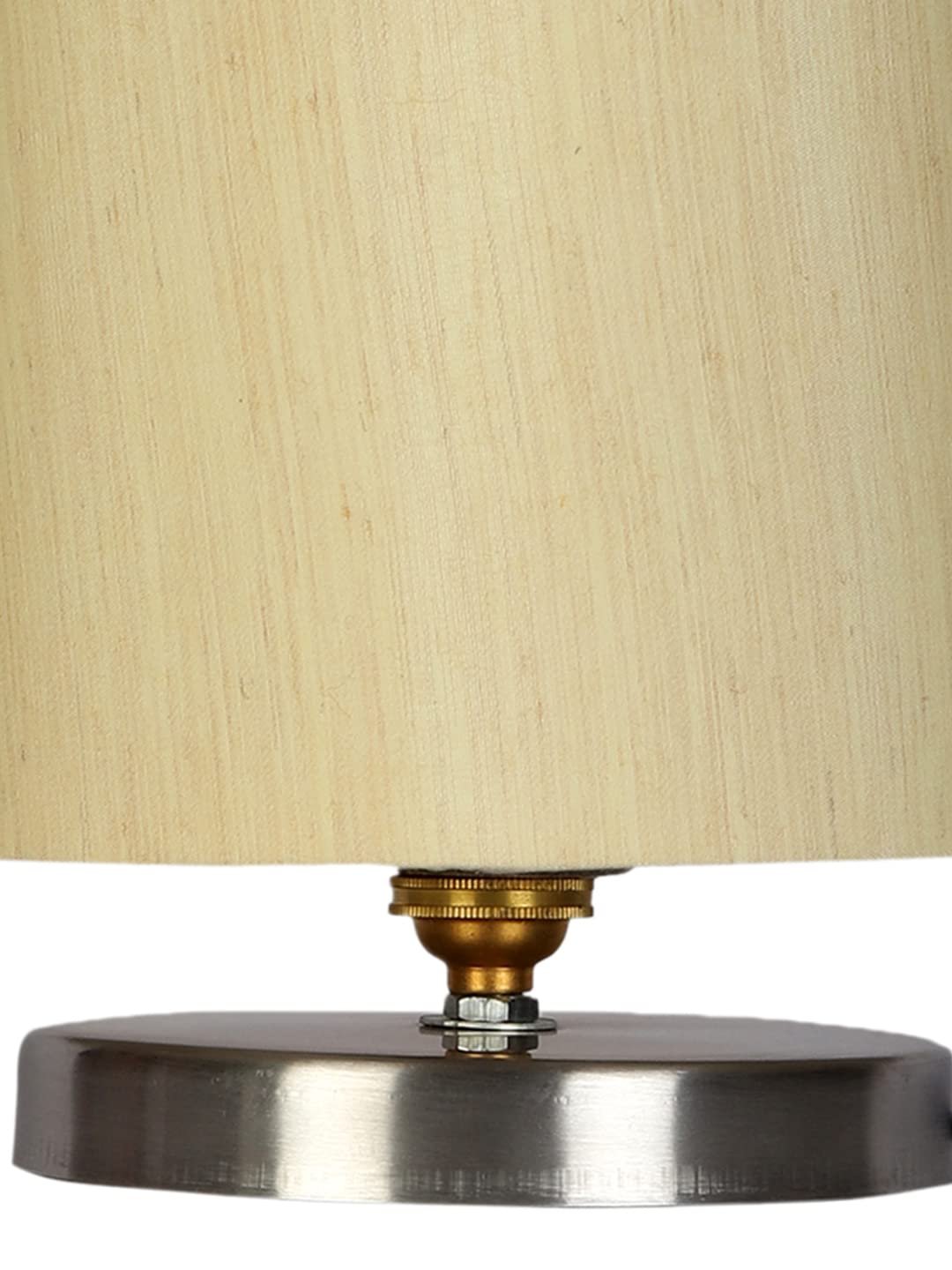Off-White Cotton Table lamp with Steel Base -17
