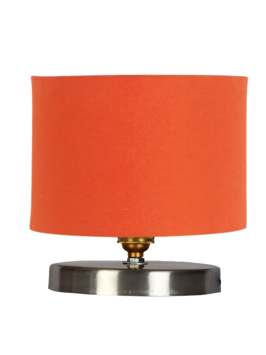 Orange Cotton Table lamp with Steel Base