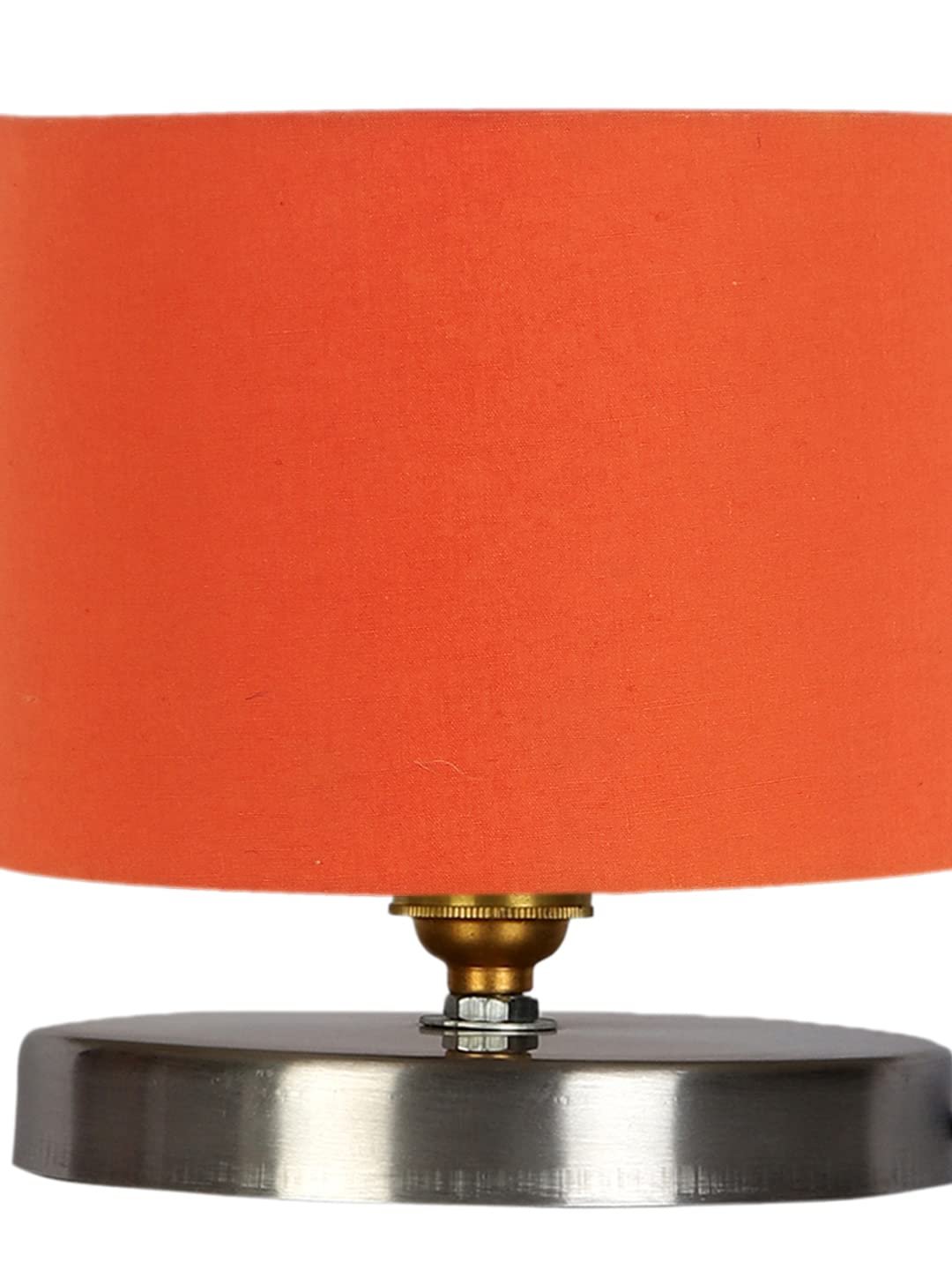 Orange Cotton Table lamp with Steel Base