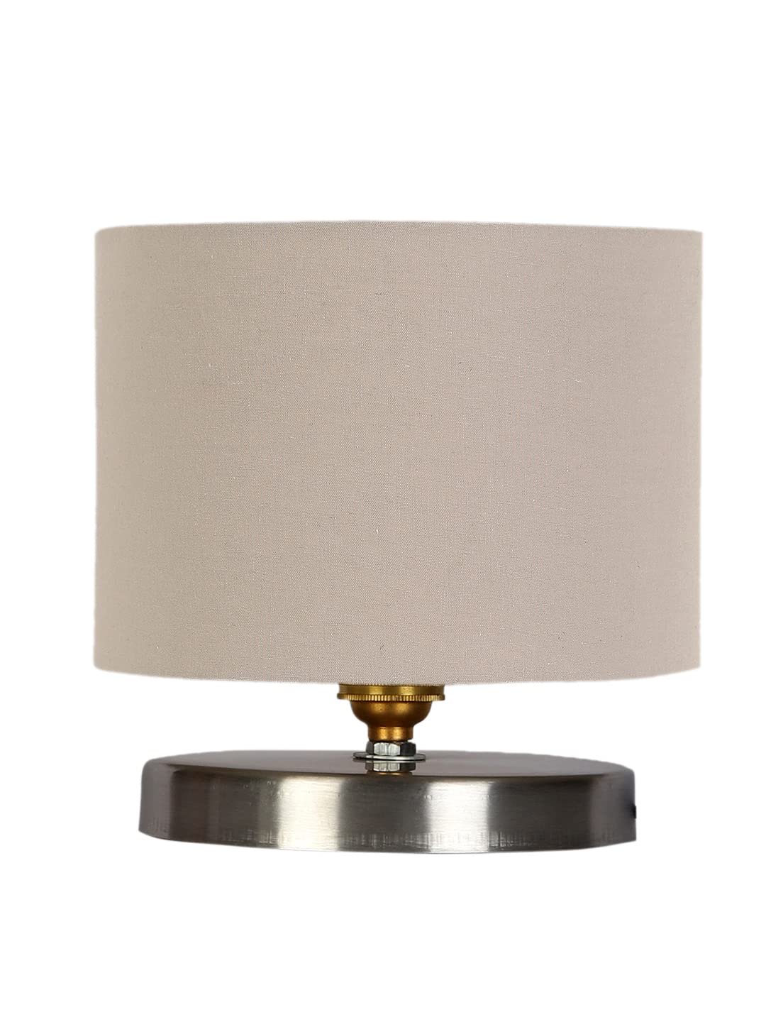 Grey Cotton Table lamp with Steel Base