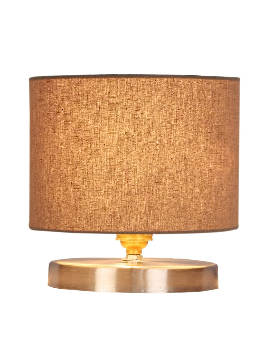 Grey Cotton Table lamp with Steel Base
