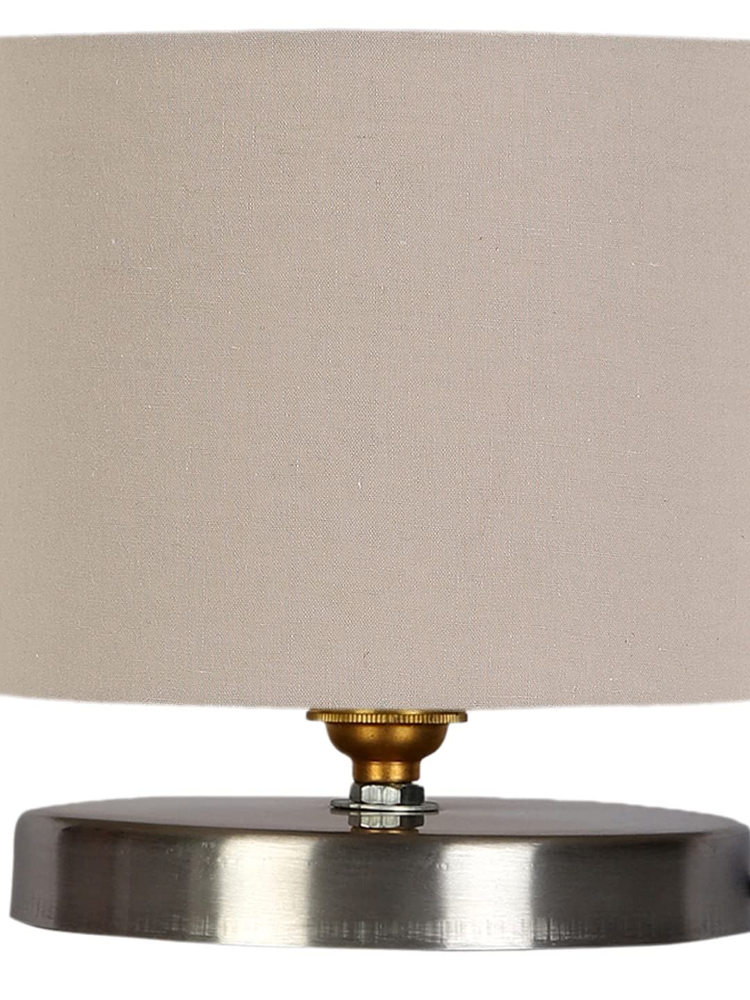 Grey Cotton Table lamp with Steel Base