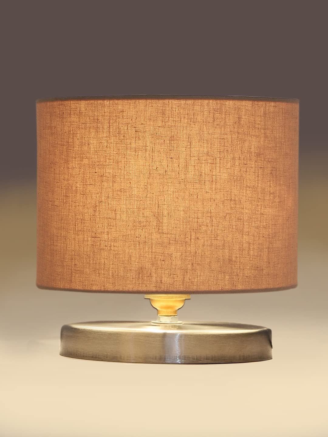 Grey Cotton Table lamp with Steel Base