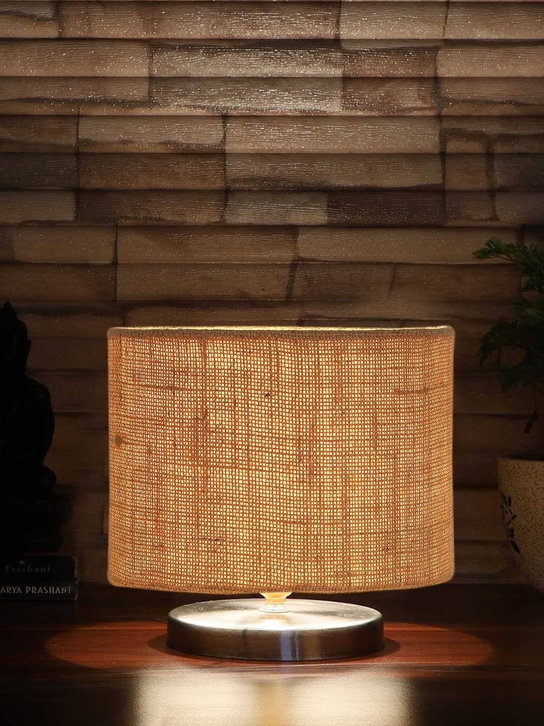 Beige Jute Table lamp with Steel Base -24
