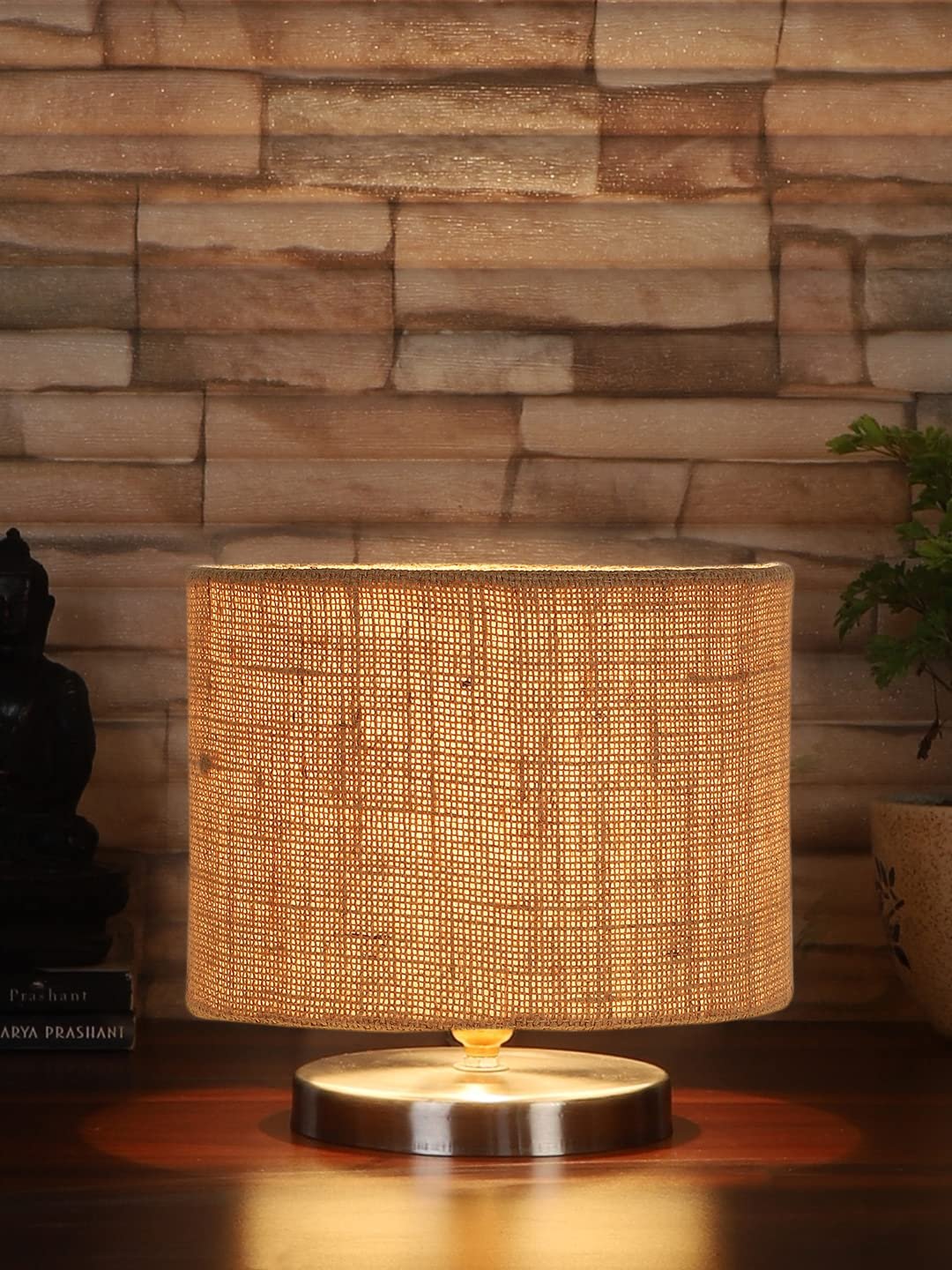 Beige Jute Table lamp with Steel Base -24