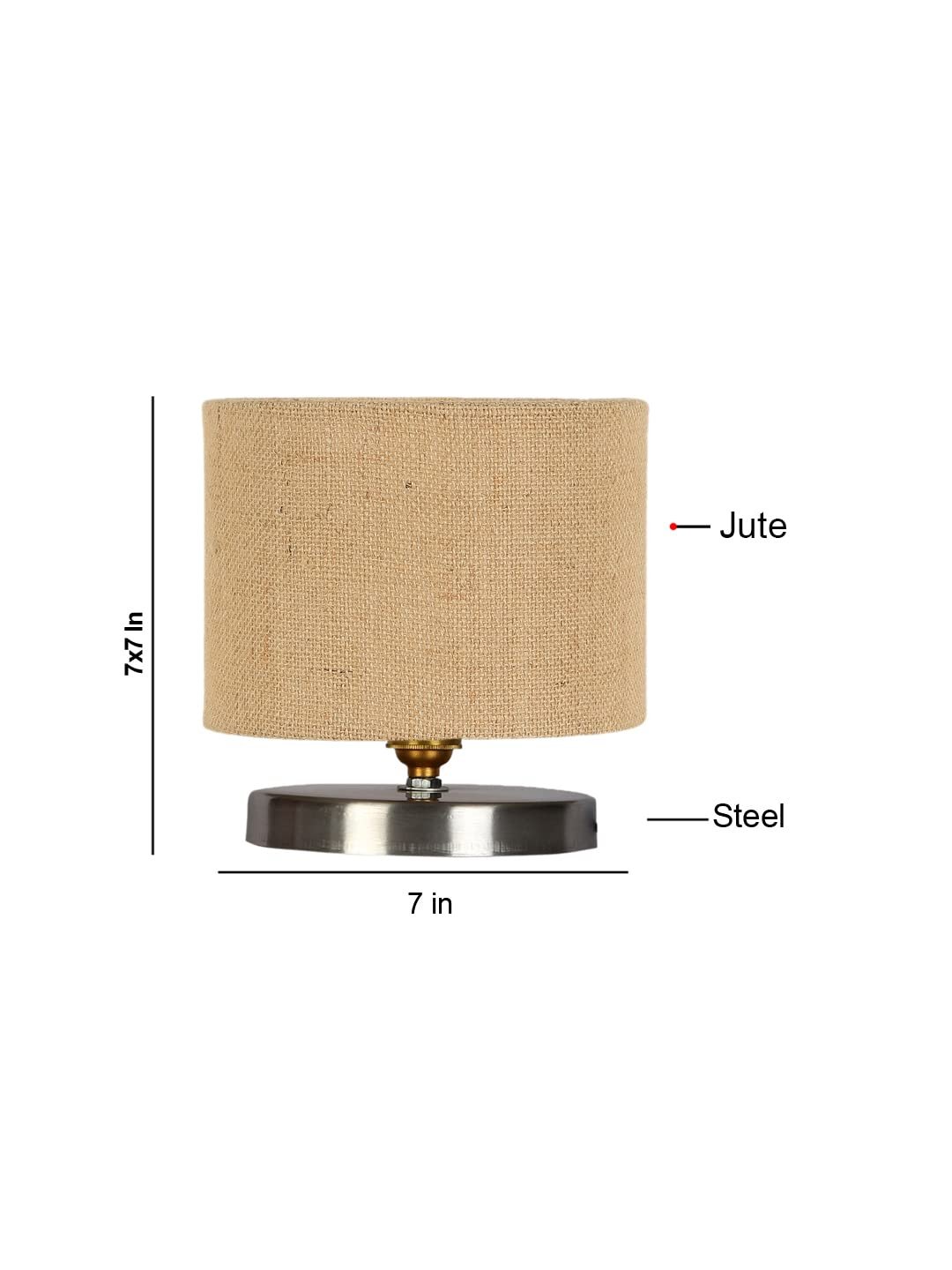 Beige Jute Table lamp with Steel Base -24