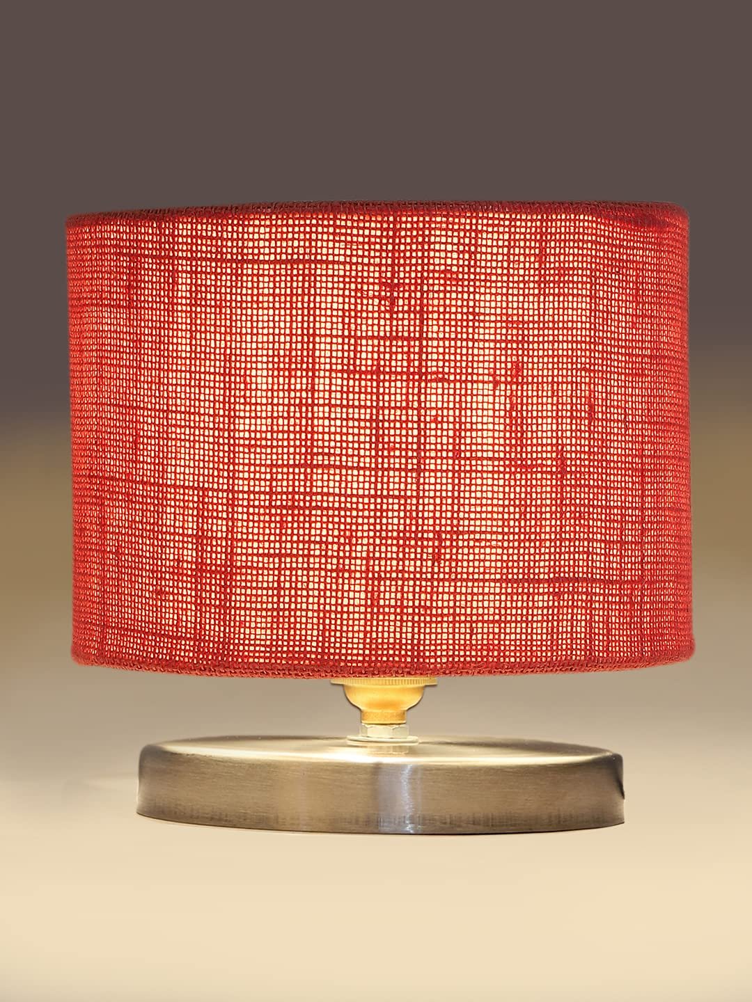Pink Jute Table lamp with Steel Base