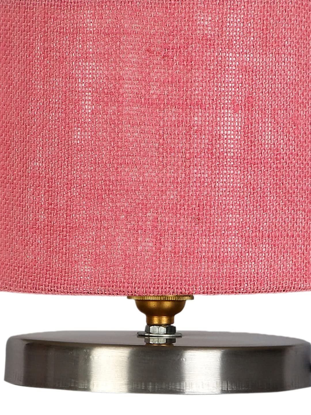 Pink Jute Table lamp with Steel Base