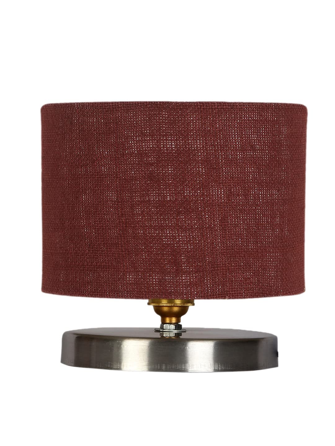 Maroon Jute Table lamp with Steel Base