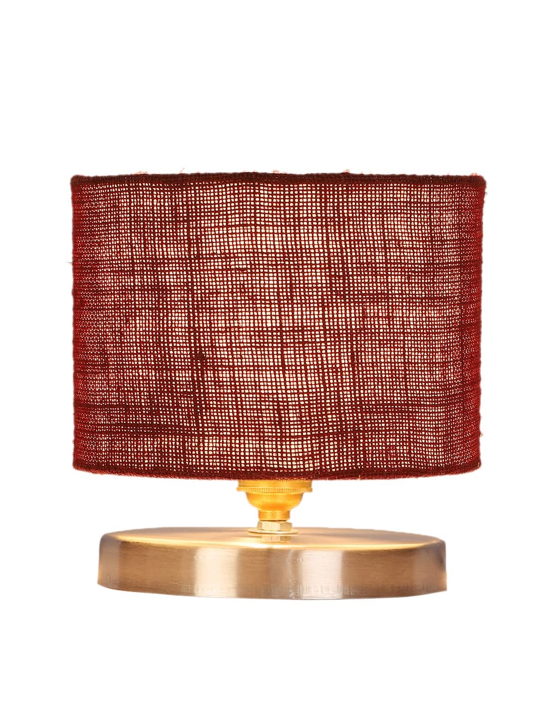 Maroon Jute Table lamp with Steel Base