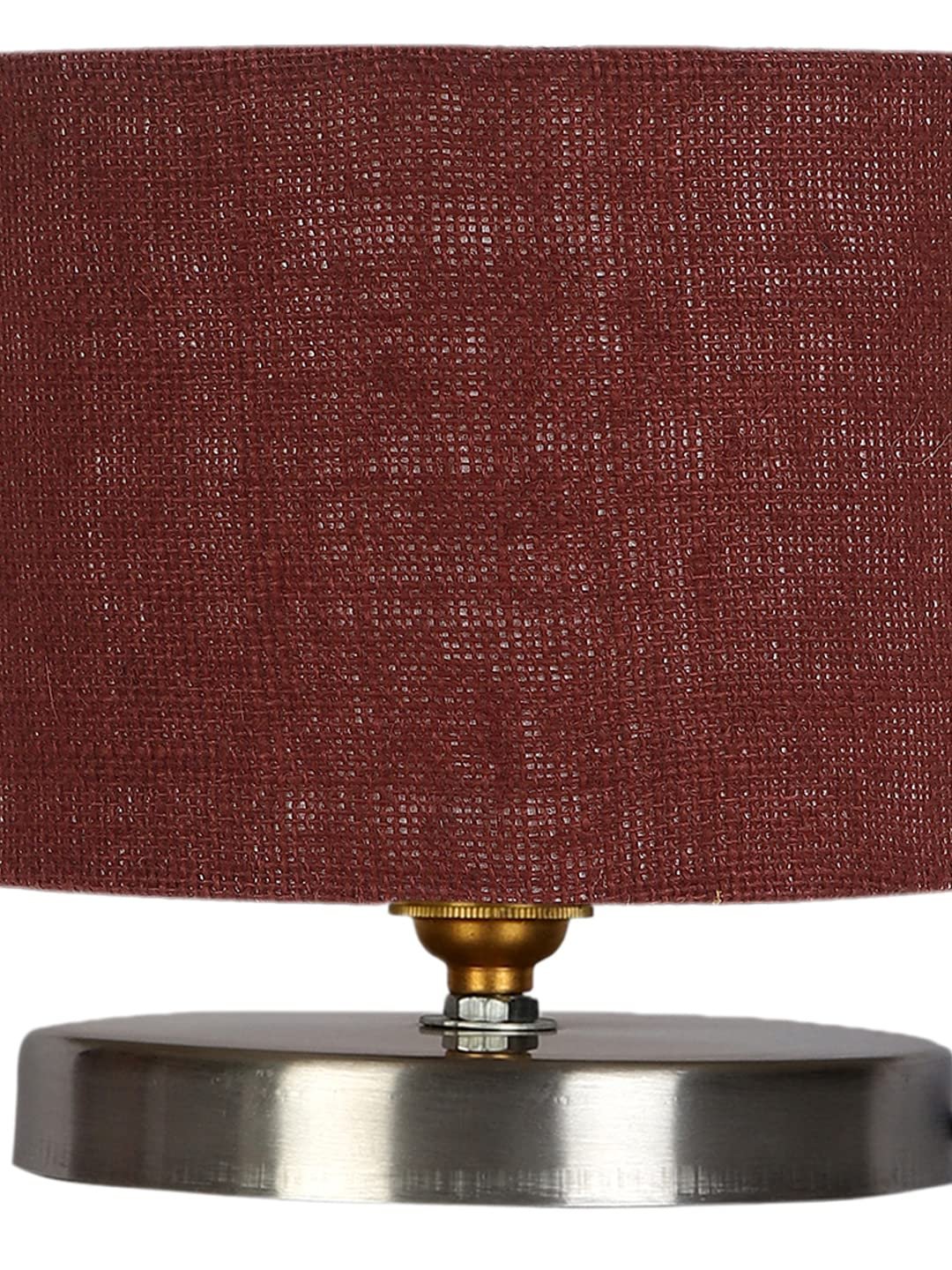 Maroon Jute Table lamp with Steel Base