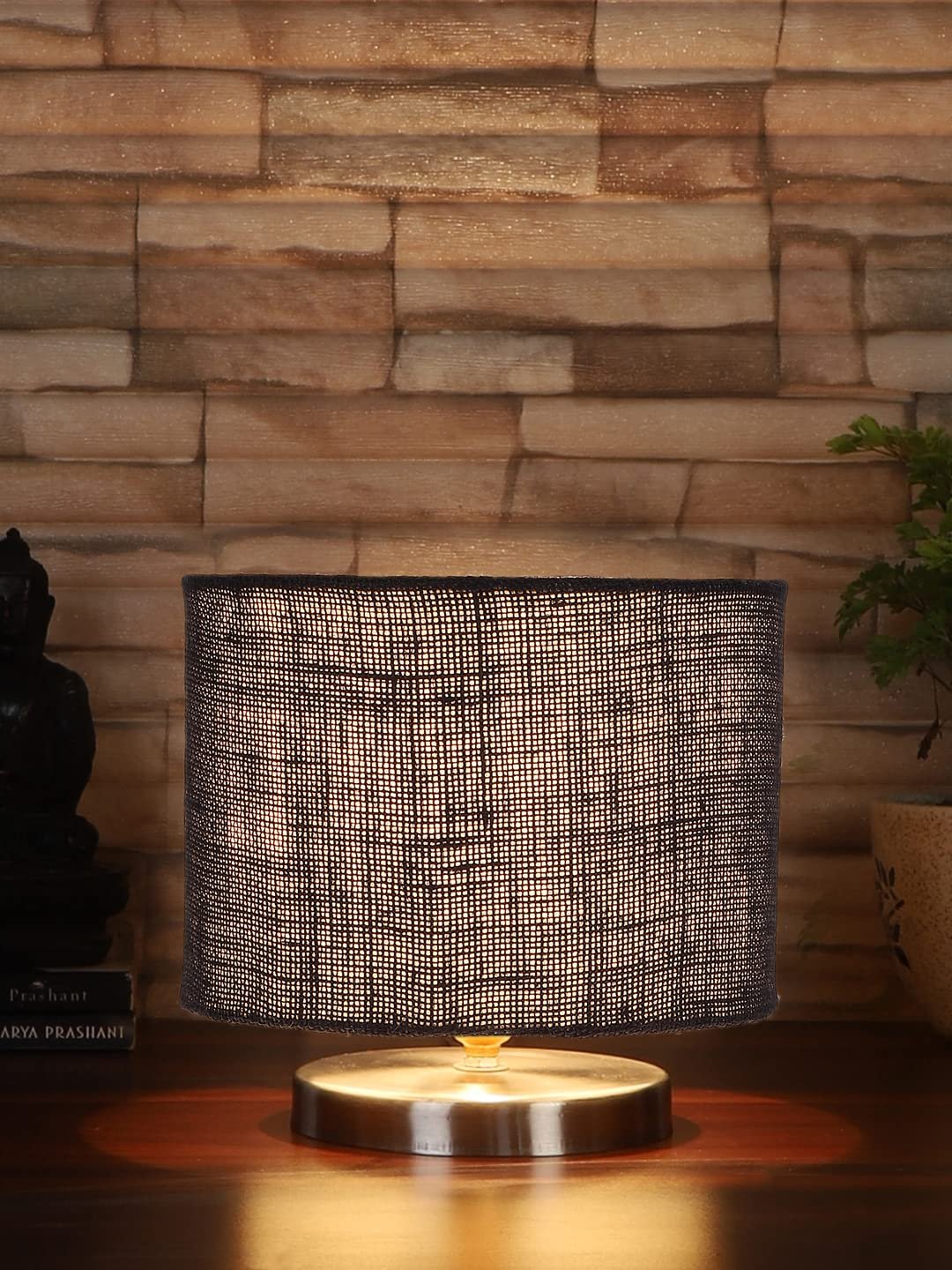 Blue Jute Table lamp with Steel Base -28