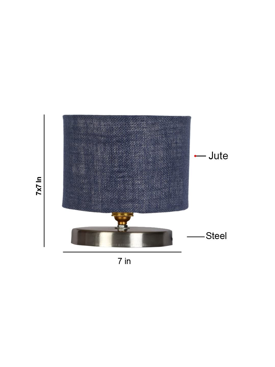 Blue Jute Table lamp with Steel Base -28