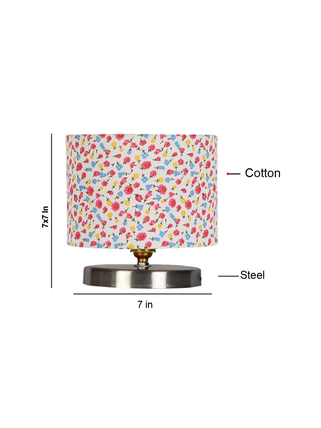 Multicolor Cotton Table lamp with Steel Base -31