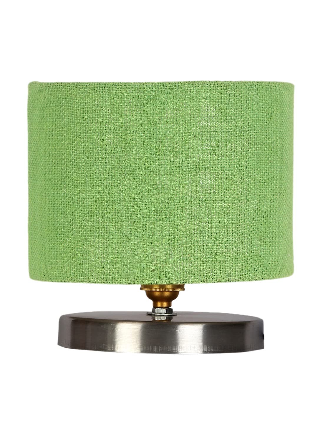 Green Jute Table Lamp with Steel Base