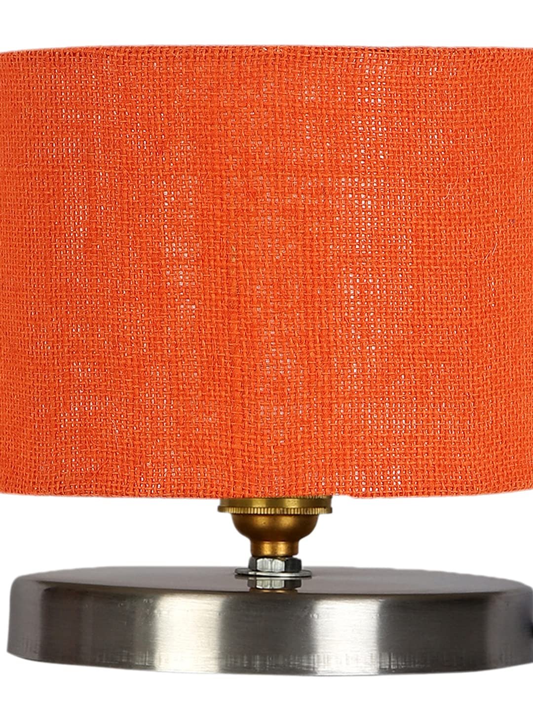 Orange Jute Table Lamp with Steel Base