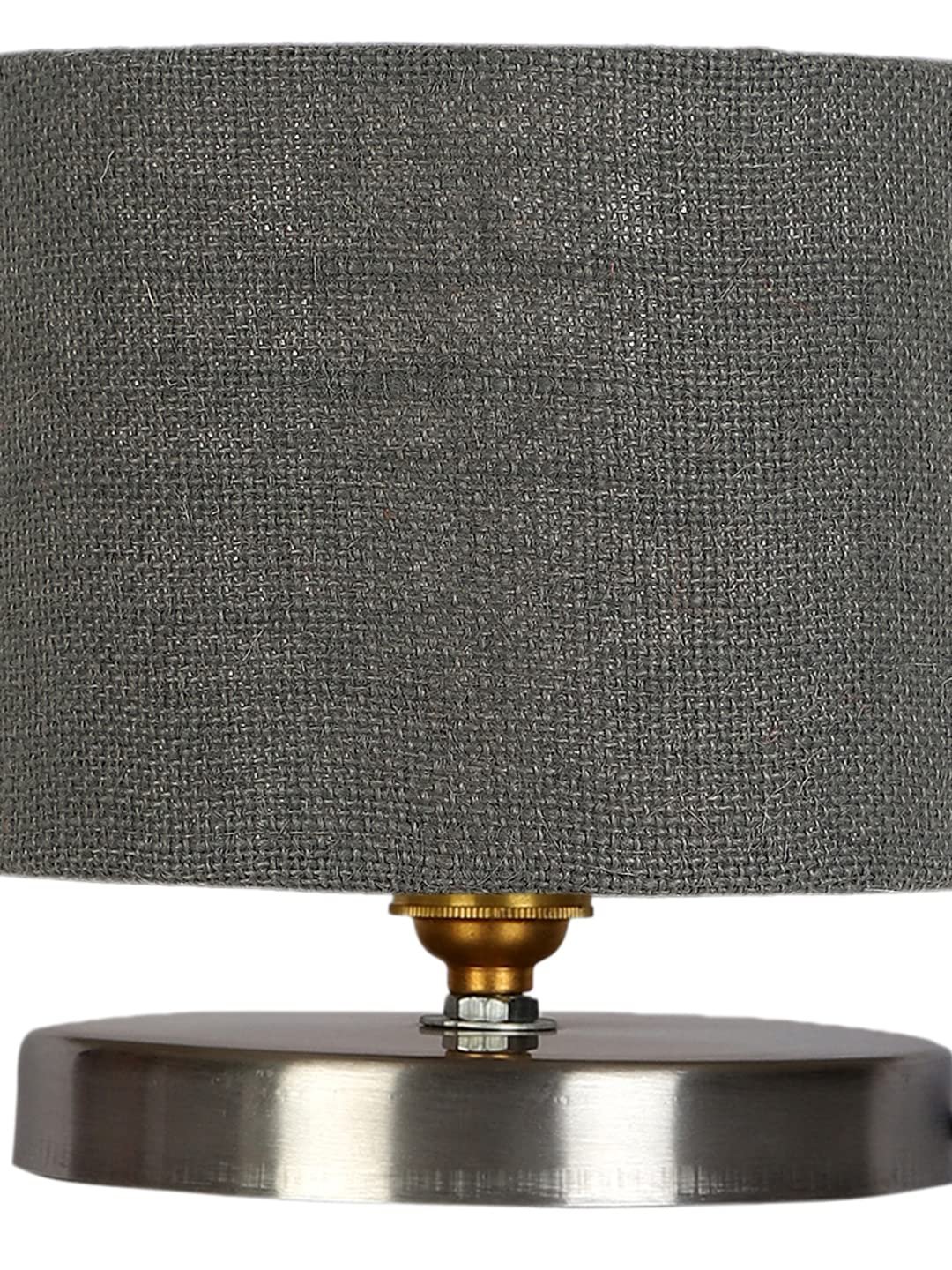 Grey Jute Table Lamp with Steel Base -36