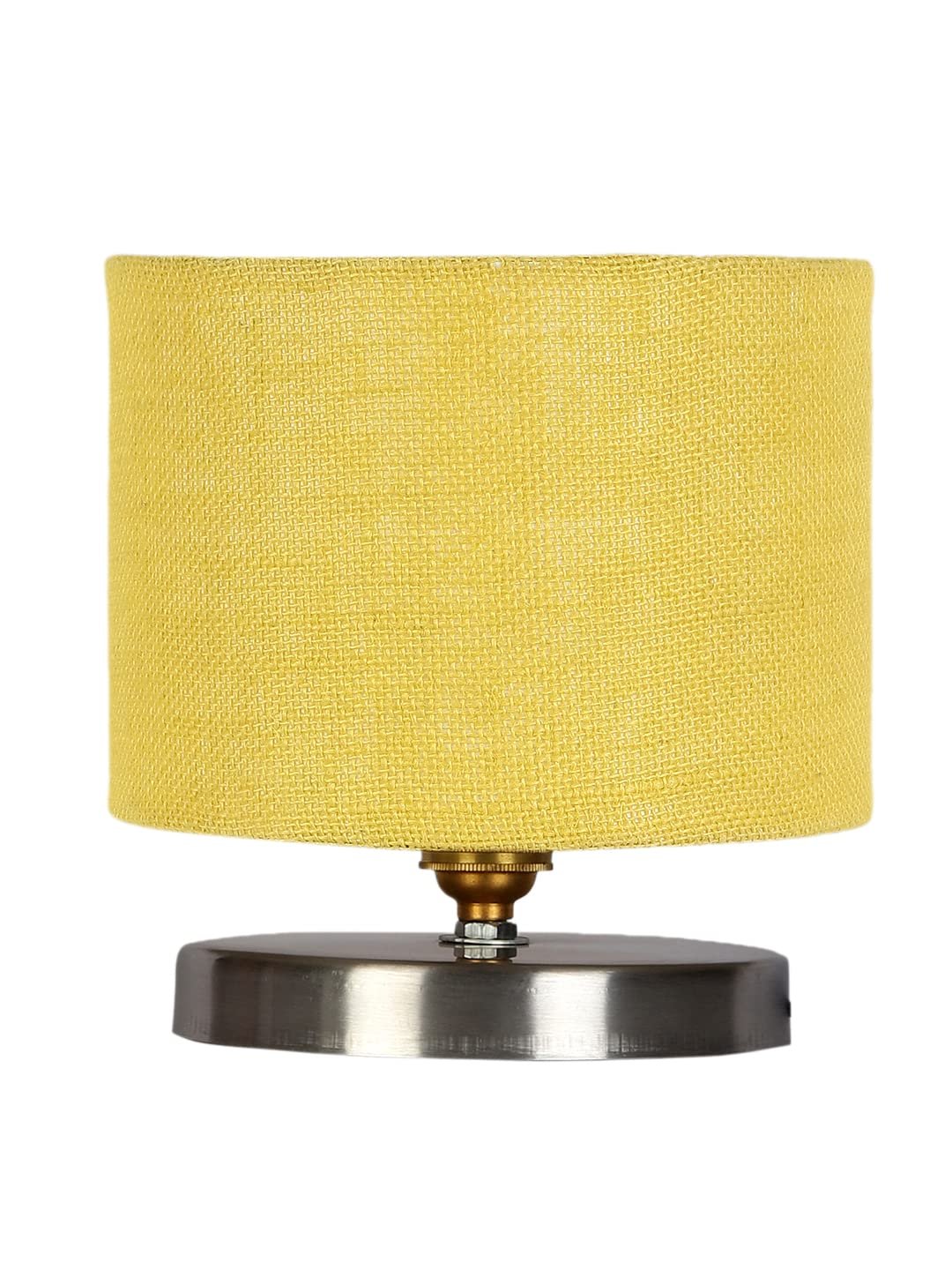 Yellow Jute Table Lamp with Steel Base