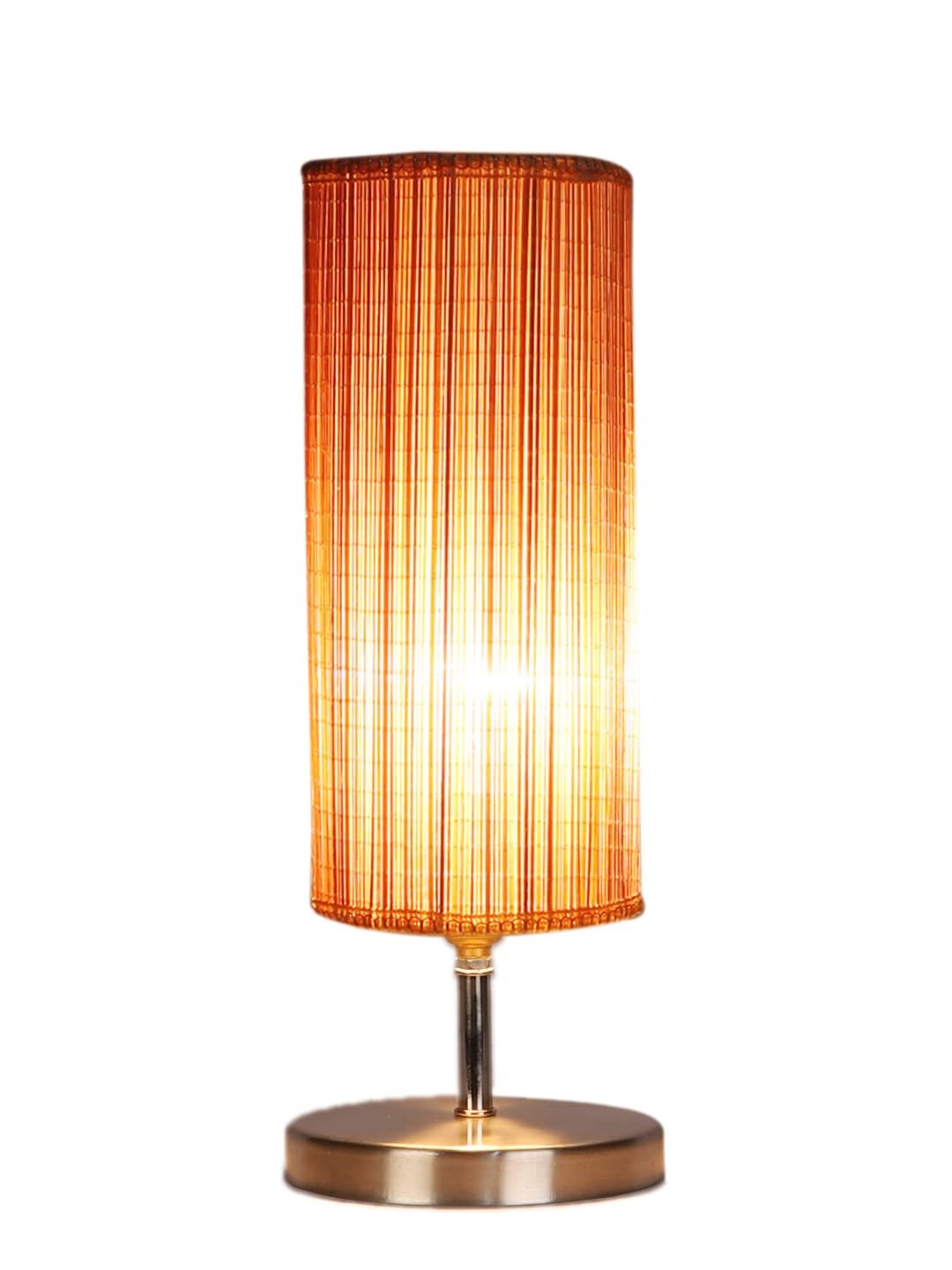 Round Bamboo Table lamp with Steel Base -38