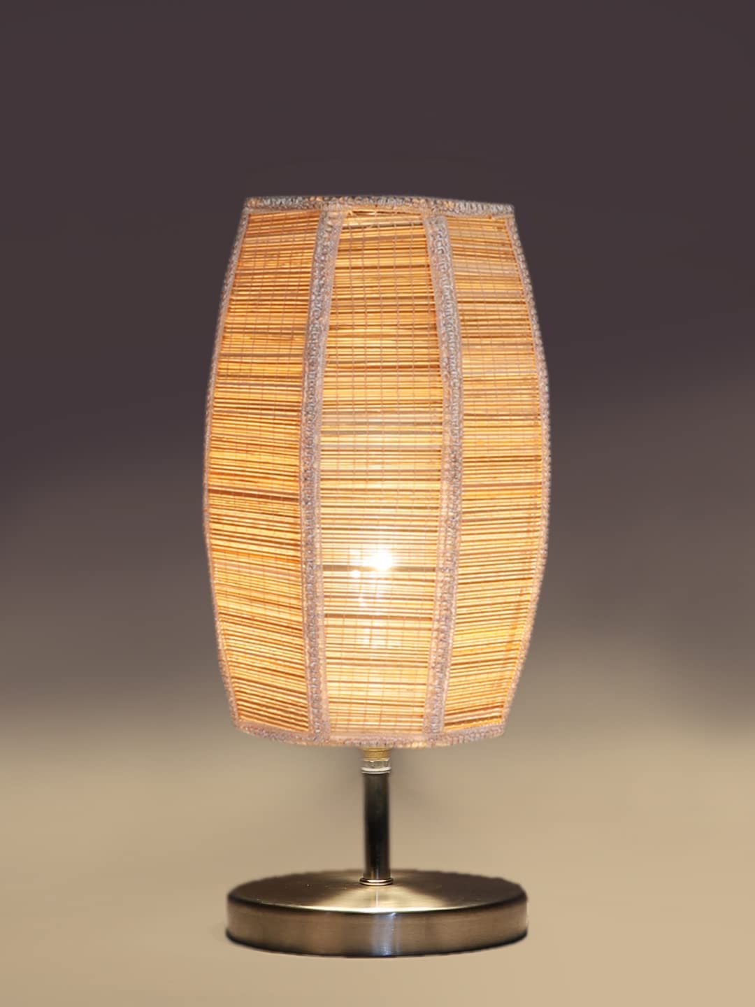 Dholak Bamboo Table lamp with Steel Base =-39