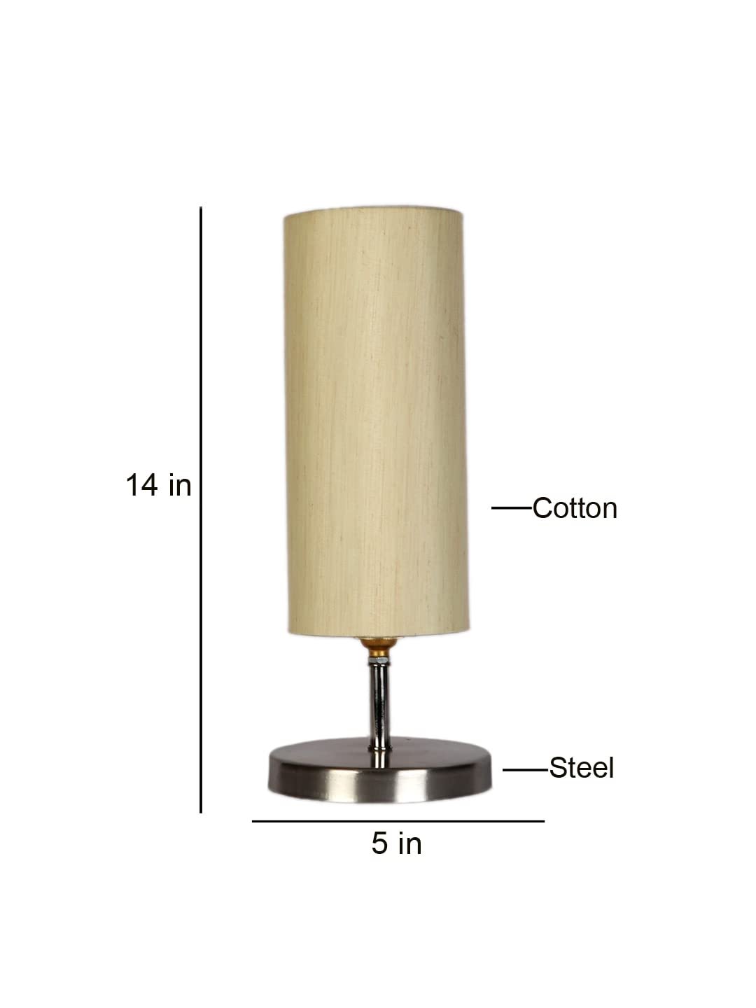 Off-White Cotton Table lamp with Steel Base -41