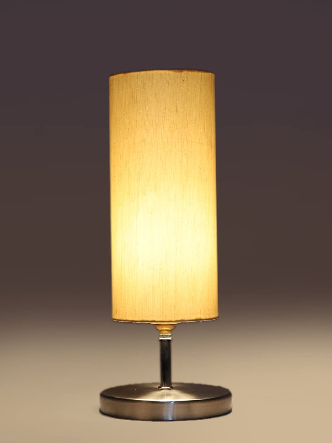Off-White Cotton Table lamp with Steel Base -41