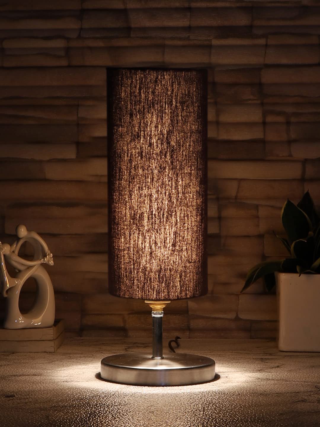 Black Cotton Table lamp with Steel Base -42
