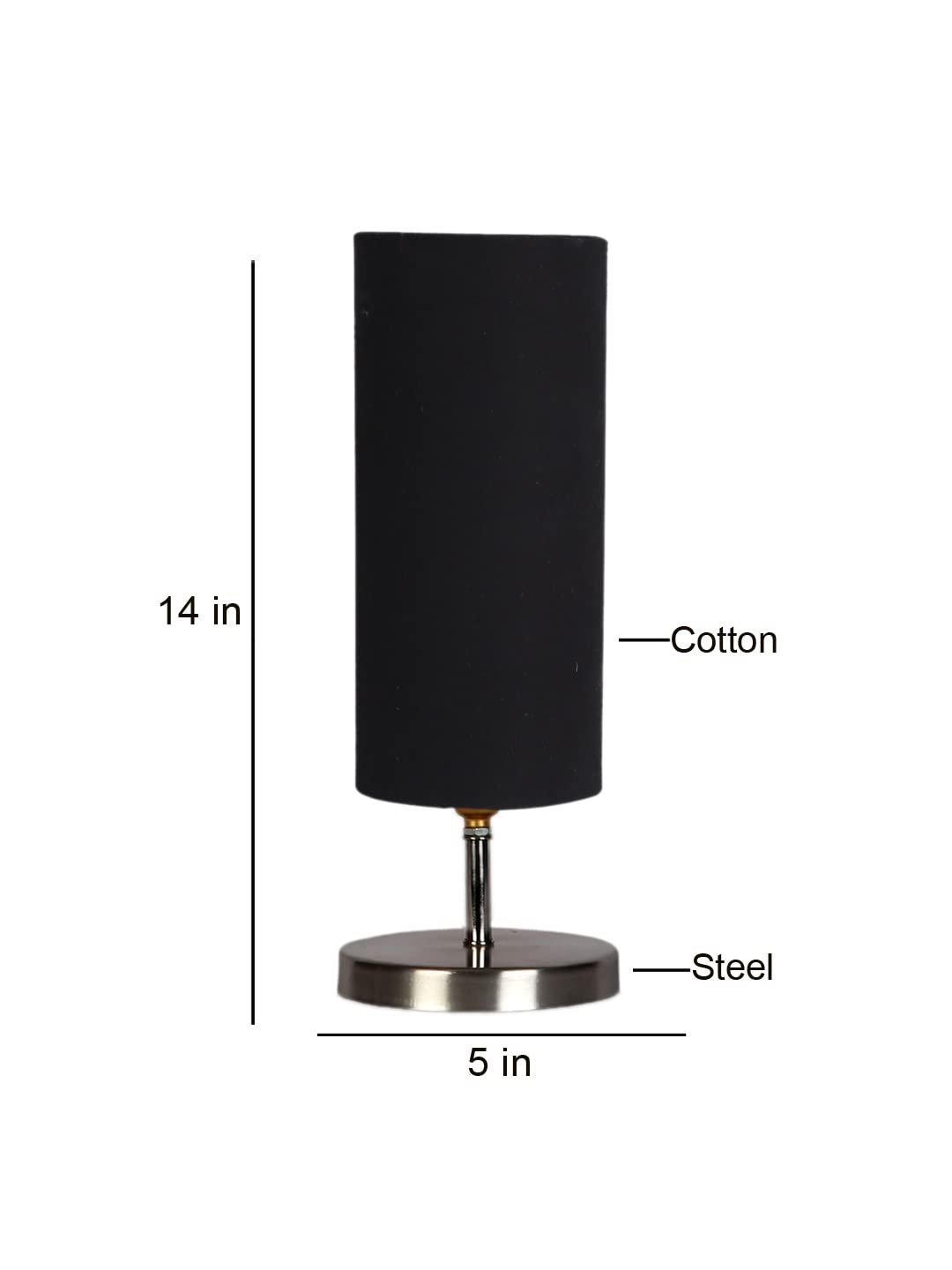 Black Cotton Table lamp with Steel Base -42