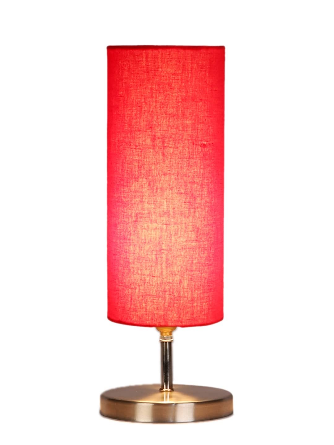 Red Cotton Table lamp with Steel Base -43