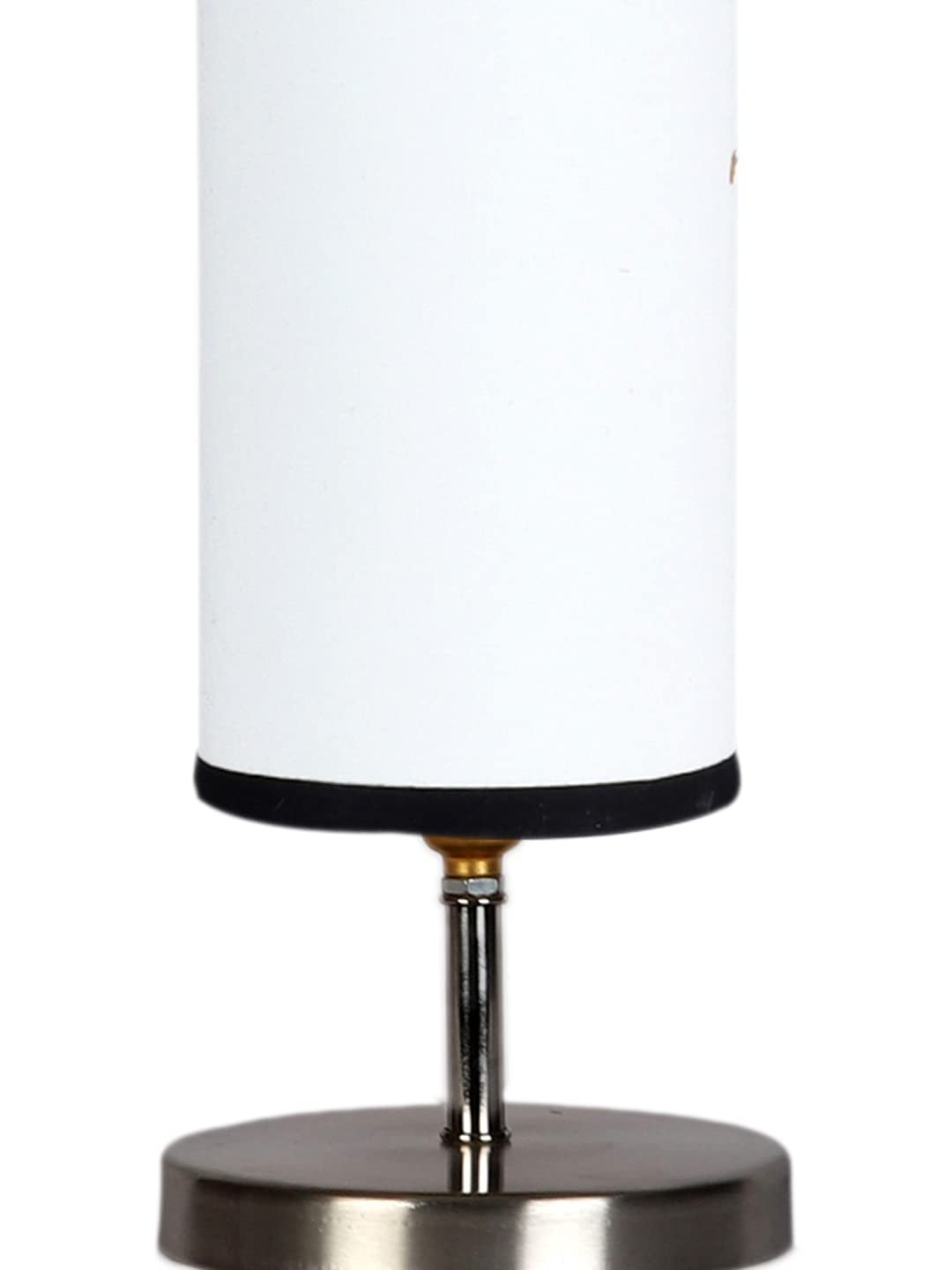 White & Black Cotton Table lamp with Steel Base -46