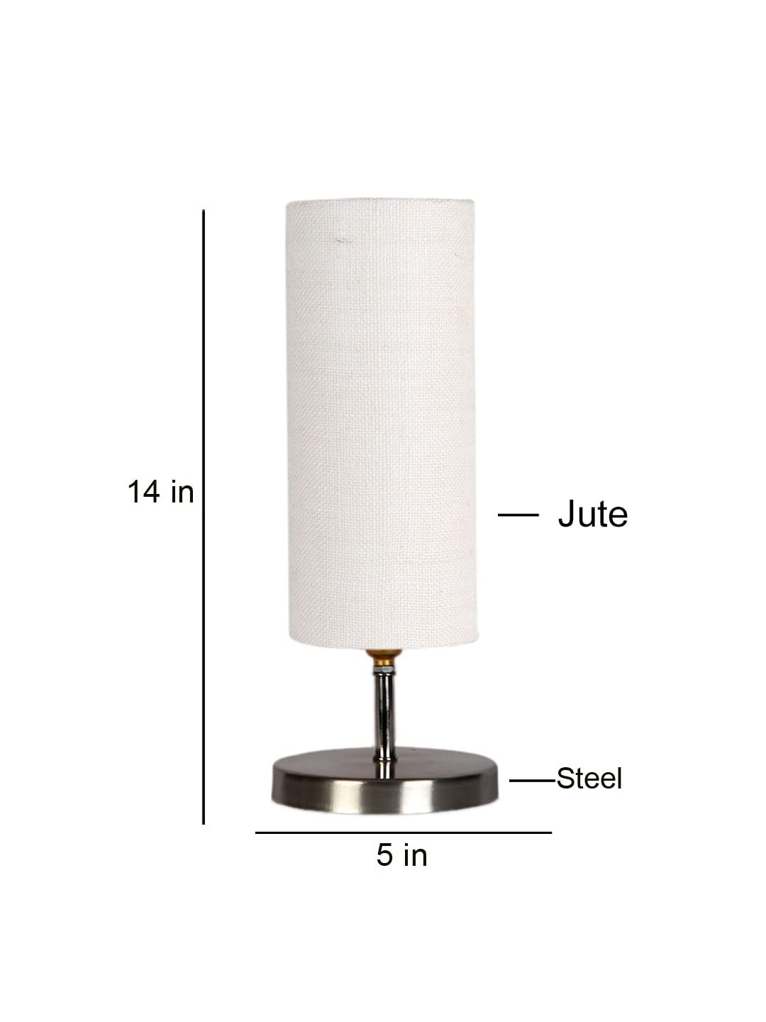 White Jute Table lamp with Steel Base -49