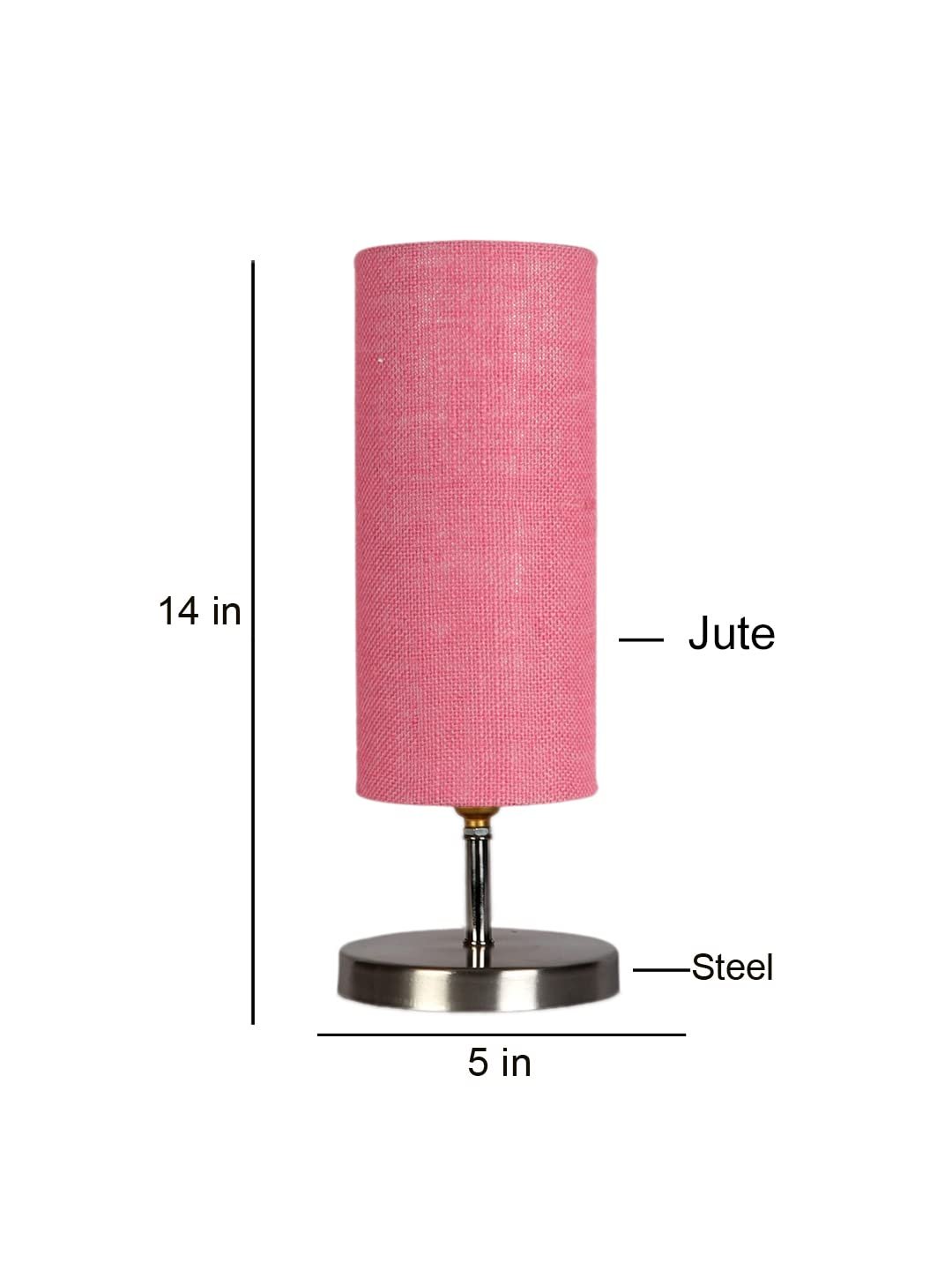 Pink Jute Table lamp with Steel Base -50