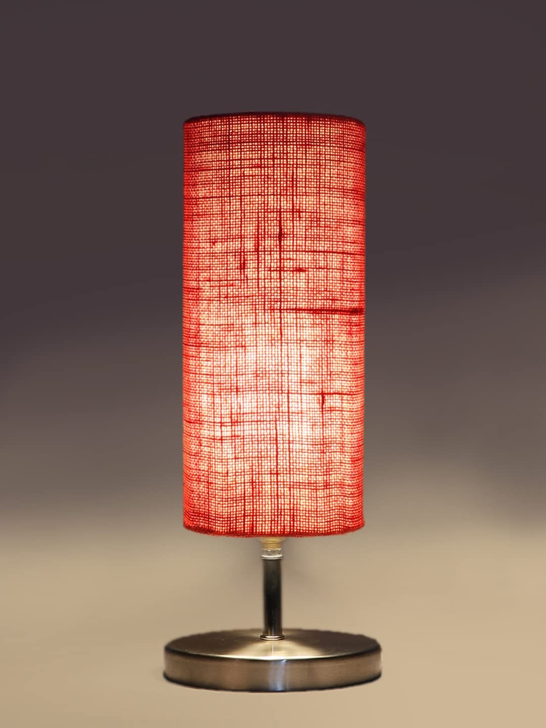 Pink Jute Table lamp with Steel Base -50