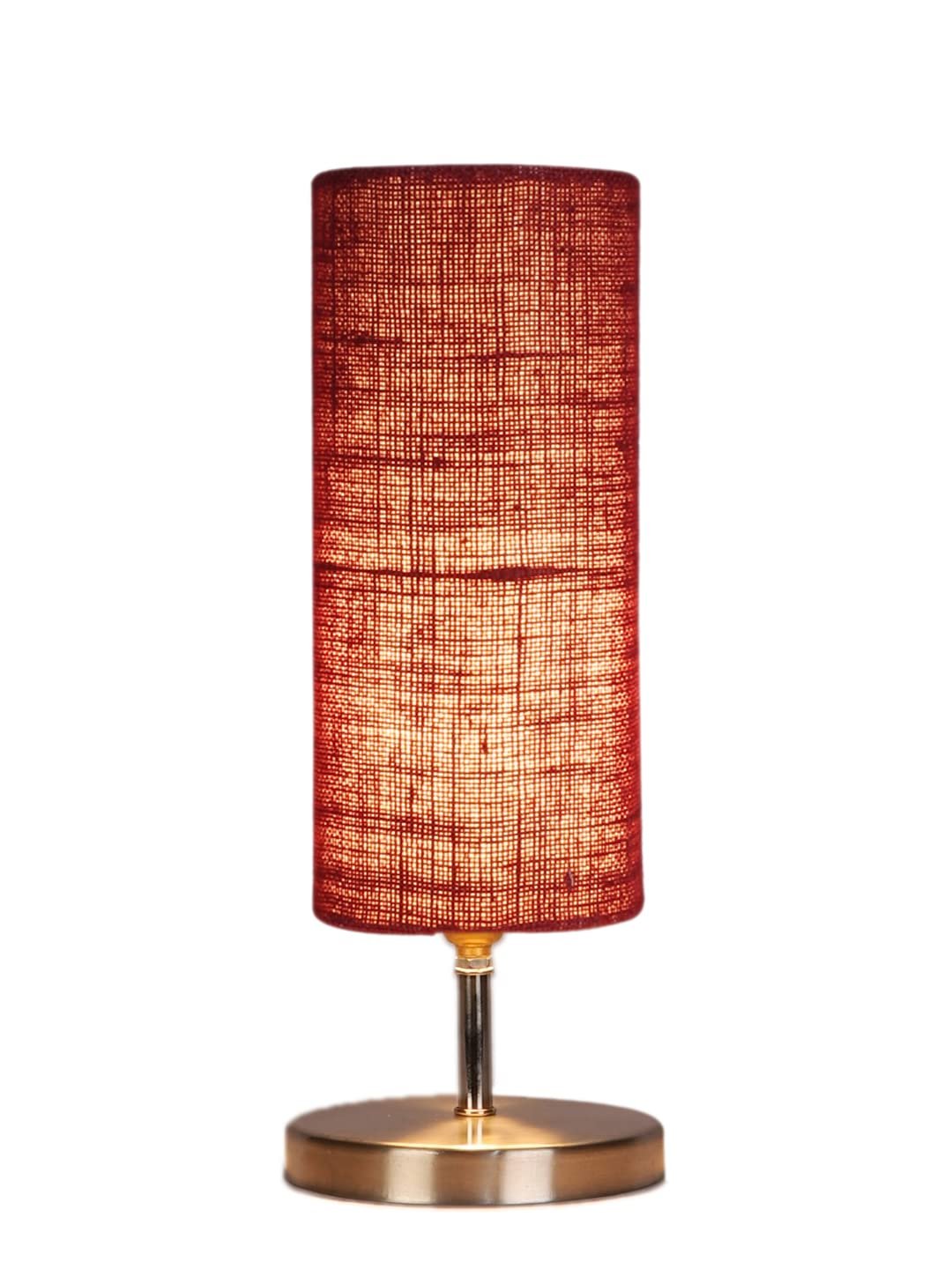 Maroon Jute Table lamp with Steel Base -51 (Size : 5x5x14)